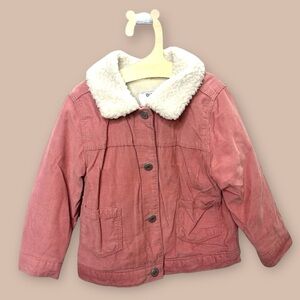 [KID] Old Navy Toddler Sherpa Lined Jacket 18–24M | Pink & White Cozy Coat